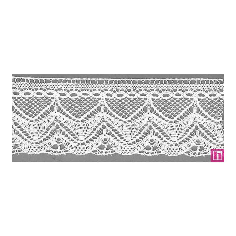 9301-0 PUNTILLA BOLILLO IVOON 55 MM. ALGODON 100% BLANCO Venta en piezas de 25.00 M