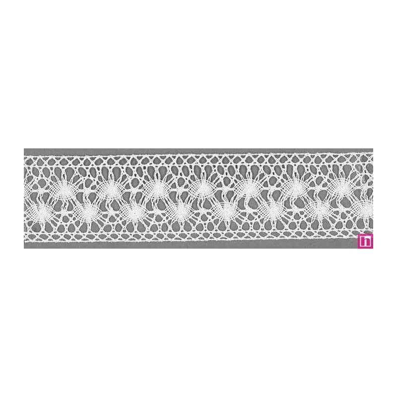 9304-0 ENTREDOS BOLILLO ORNELA 35 MM. ALGODON 100% BLANCO Venta en piezas de 25.00 M