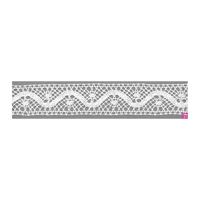 9309-0 ENTREDOS BOLILLO JACKY 25 MM. ALGODON 100% BLANCO Venta en piezas de 25.00 M