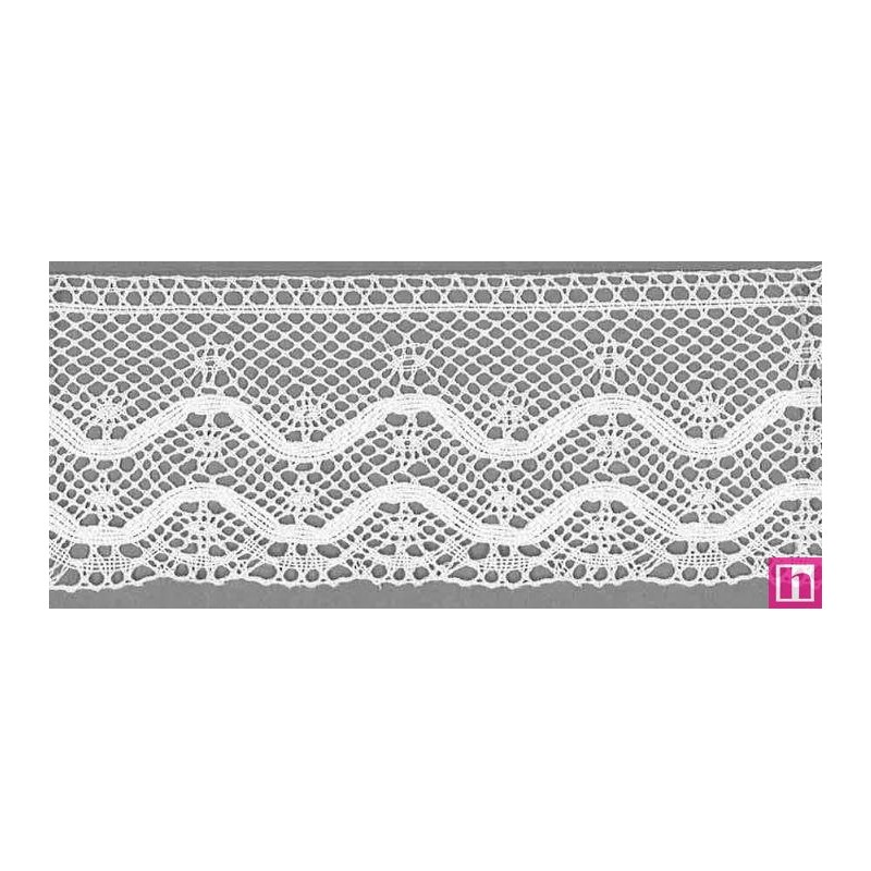9310-0 PUNTILLA BOLILLO JACKY 60 MM. ALGODON 100% BLANCO Venta en piezas de 25.00 M
