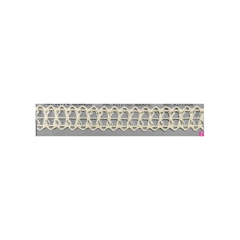 9311-102 GALON BOLILLO KAEL 23 MM. ALGODON 100% MARFIL Venta en piezas de 25.00 M