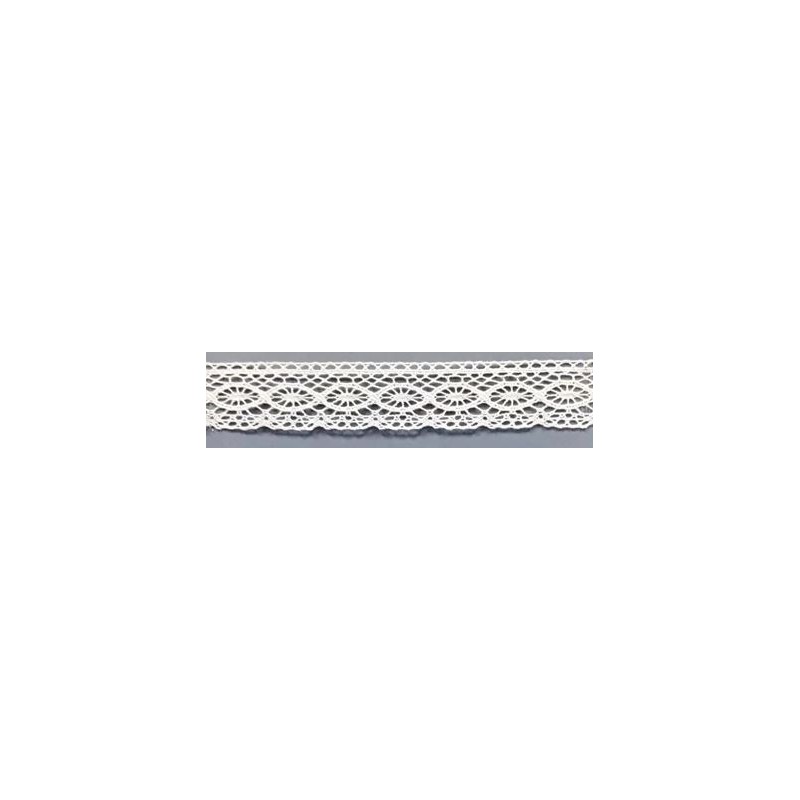 9317-000 PUNTILLA BOLILLO ENEBRO 25 MM. ALGODON 100% BLANCO Venta en piezas de 25.00 M