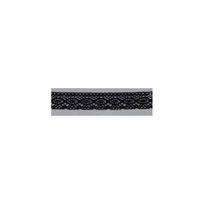 9317-004 PUNTILLA BOLILLO ENEBRO 25 MM. ALGODON 100% NEGRO Venta en piezas de 25.00 M