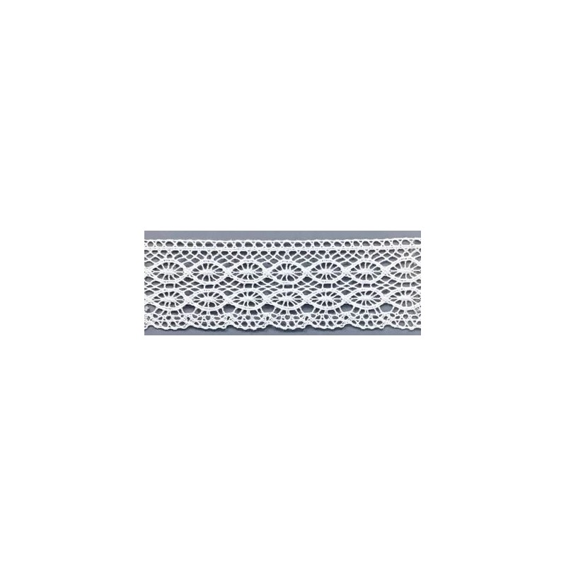9318-000 PUNTILLA BOLILLO ENEBRO 45 MM. ALGODON 100% BLANCO Venta en piezas de 25.00 M