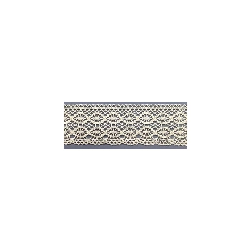 9318-102 PUNTILLA BOLILLO ENEBRO 45 MM. ALGODON 100% MARFIL Venta en piezas de 25.00 M