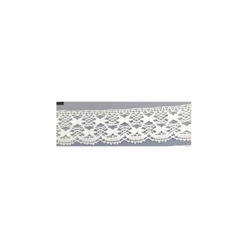 9320-000 PUNTILLA BOLILLO CLAVO 35 MM. ALGODON 100% BLANCO Venta en piezas de 25.00 M