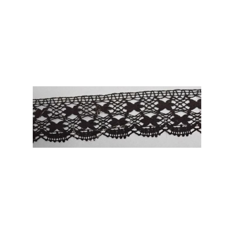 9320-004 PUNTILLA BOLILLO CLAVO 35 MM. ALGODON 100% NEGRO Venta en piezas de 25.00 M