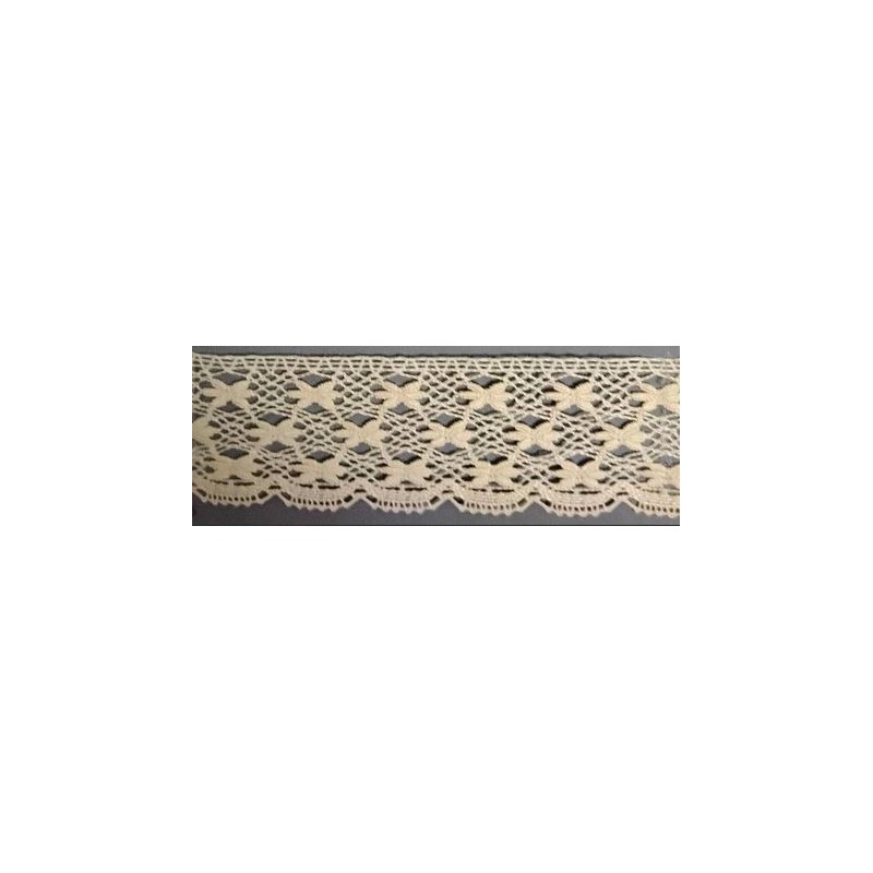 9321-102 PUNTILLA BOLILLO CLAVO 45 MM. ALGODON 100% MARFIL Venta en piezas de 25.00 M