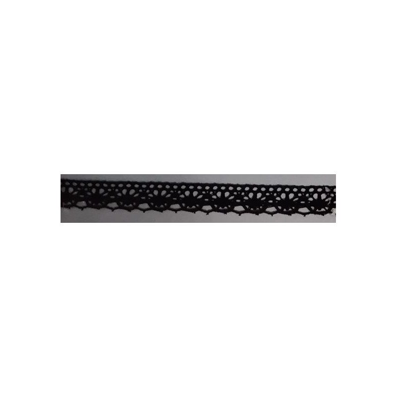 9322-004 PUNTILLA BOLILLO CASIA 15 MM. ALGODON 100% NEGRO Venta en piezas de 25.00 M