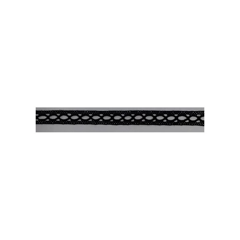 9326-004 ENTREDOS BOLILLO CAROM 12 MM. ALGODON 100% NEGRO Venta en piezas de 25.00 M