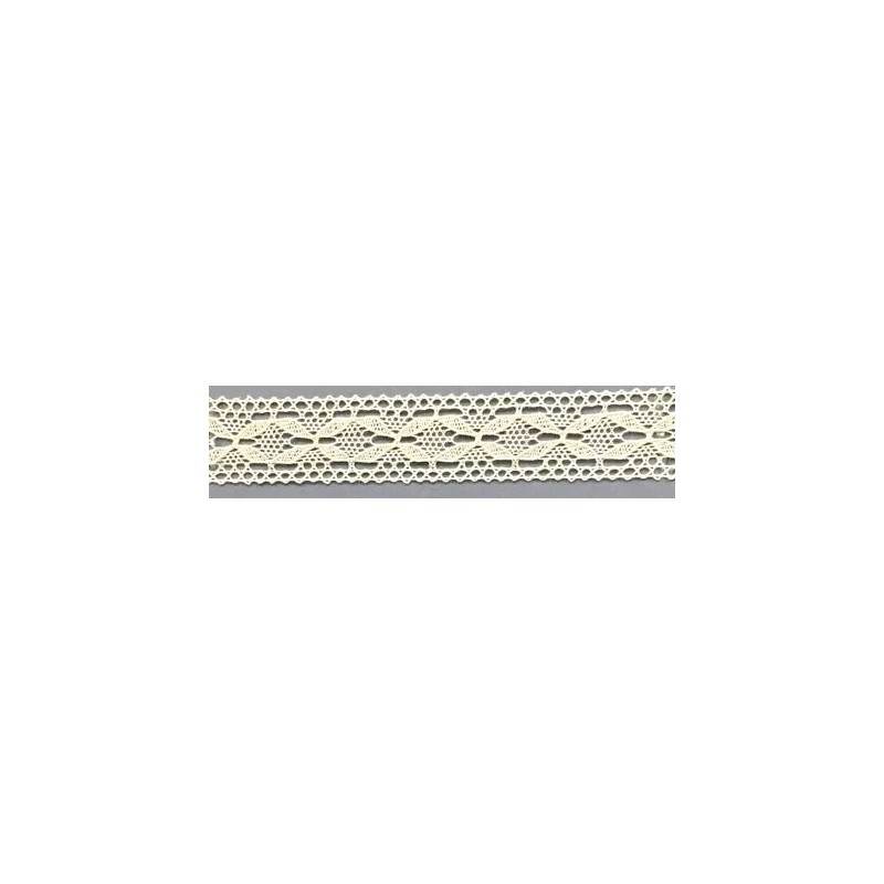 9327-102 ENTREDOS BOLILLO DAIKON 25 MM. ALGODON 100% MARFIL Venta en piezas de 25.00 M