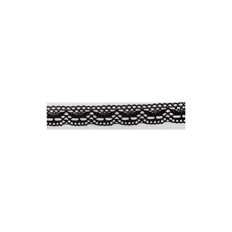 9328-004 PUNTILLA BOLILLO DAIKON 20 MM. ALGODON 100% NEGRO Venta en piezas de 25.00 M