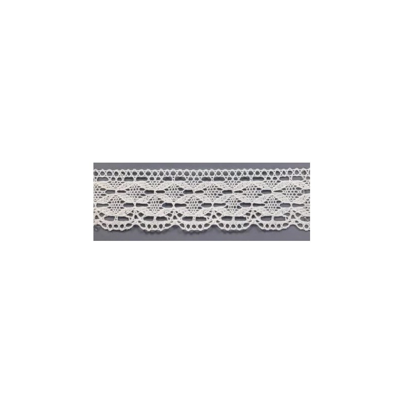 9330-000 PUNTILLA BOLILLO DAIKON 40 MM. ALGODON 100% BLANCO Venta en piezas de 25.00 M