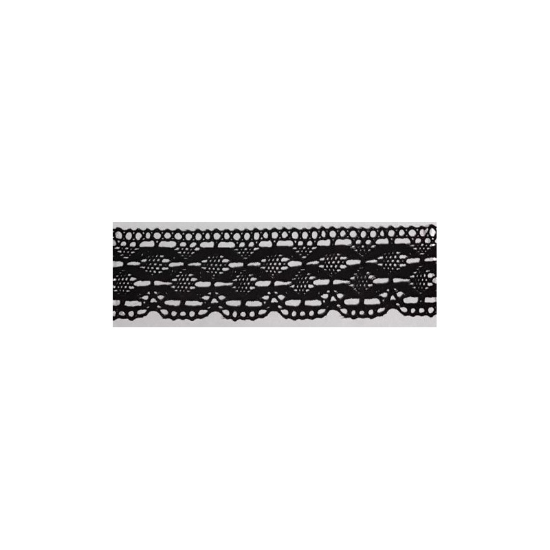 9330-004 PUNTILLA BOLILLO DAIKON 40 MM. ALGODON 100% NEGRO Venta en piezas de 25.00 M