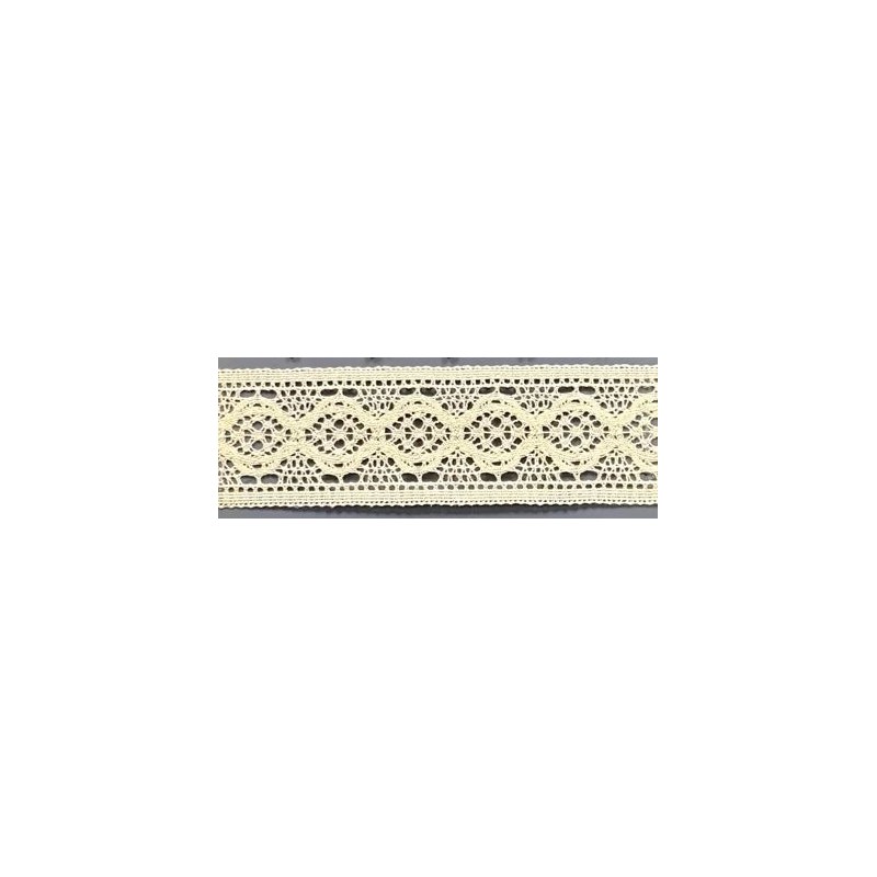 9334-102 PUNTILLA BOLILLO AJENUZ 55 MM. ALGODON 100% MARFIL Venta en piezas de 25.00 M
