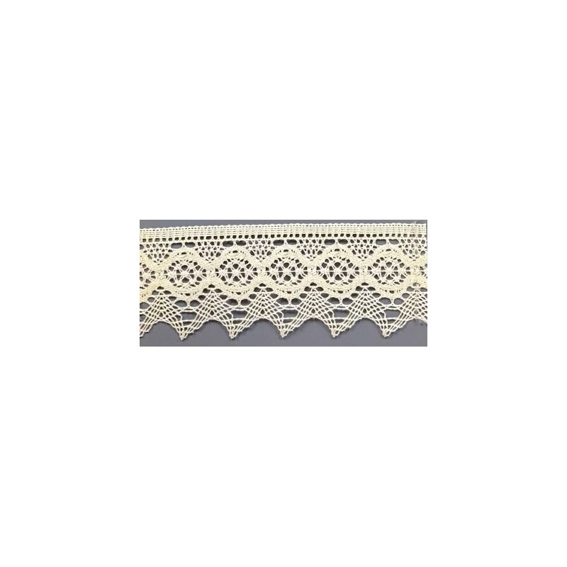 9335-102 PUNTILLA BOLILLO AJENUZ 55 MM. ALGODON 100% MARFIL Venta en piezas de 25.00 M