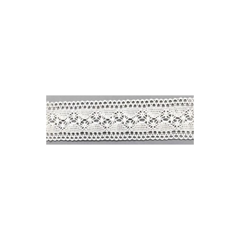 9336-000 ENTREDOS BOLILLO ALBAHACA 40 MM. ALGODON 100% BLANCO Venta en piezas de 25.00 M