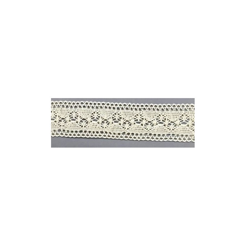 9336-102 ENTREDOS BOLILLO ALBAHACA 40 MM. ALGODON 100% MARFIL Venta en piezas de 25.00 M