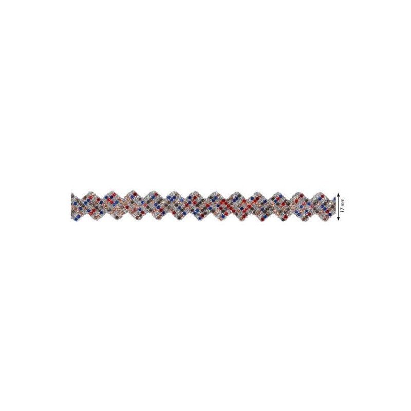 938025-01 GALON TERMOADHESIVO ELYSER 17 MM. ALUMINIO+CRISTAL MULTI Venta en piezas de 5.00 M
