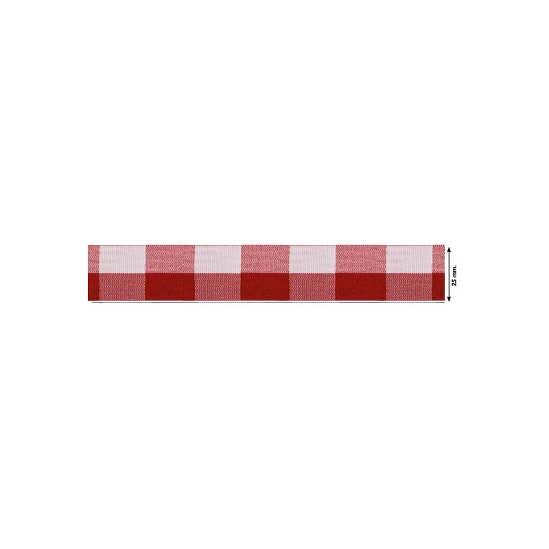941204-25-0009 CINTA FANTASIA SAGITTA 25 MM. POLIESTER 50%-ALGODÓN 50% ROJO Venta en piezas de 22.70 M