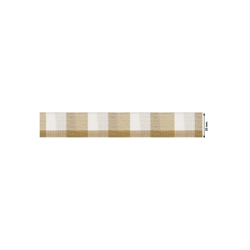 941204-25-0024 CINTA FANTASIA SAGITTA 25 MM. POLIESTER 50%-ALGODÓN 50% CAMEL Venta en piezas de 22.70 M