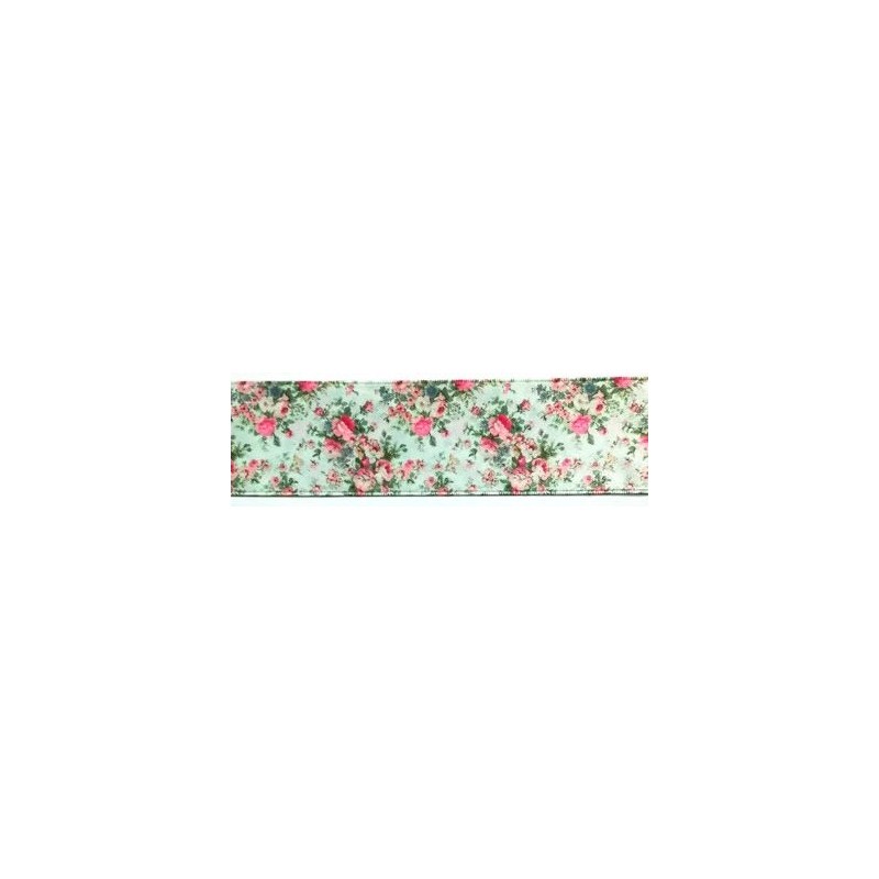 941317-40-2 CINTA ESTAMPADA DOBLE CARA KAILE 40 MM. POLIESTER 100% MENTA Venta en piezas de 22.80 M