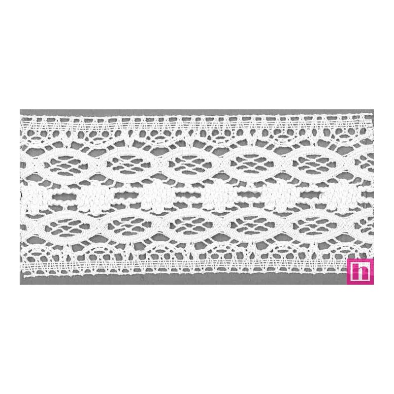 9480-0 ENTREDOS BOLILLO OSMARY 70 MM. ALGODON 100% BLANCO Venta en piezas de 25.00 M
