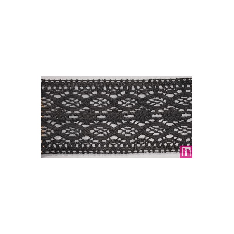 9480-4 ENTREDOS BOLILLO OSMARY 70 MM. ALGODON 100% NEGRO Venta en piezas de 25.00 M