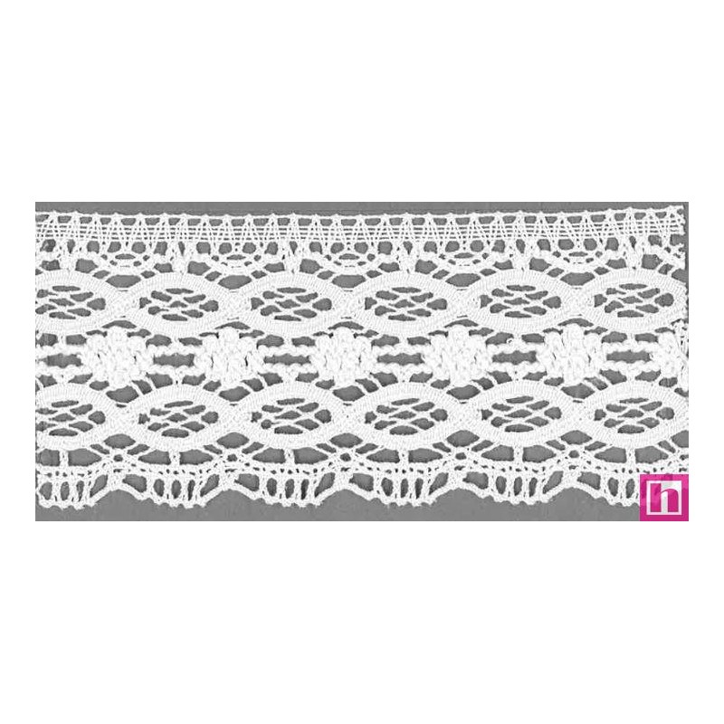 9481-0 PUNTILLA BOLILLO OSMARY 70 MM. ALGODON 100% BLANCO Venta en piezas de 25.00 M