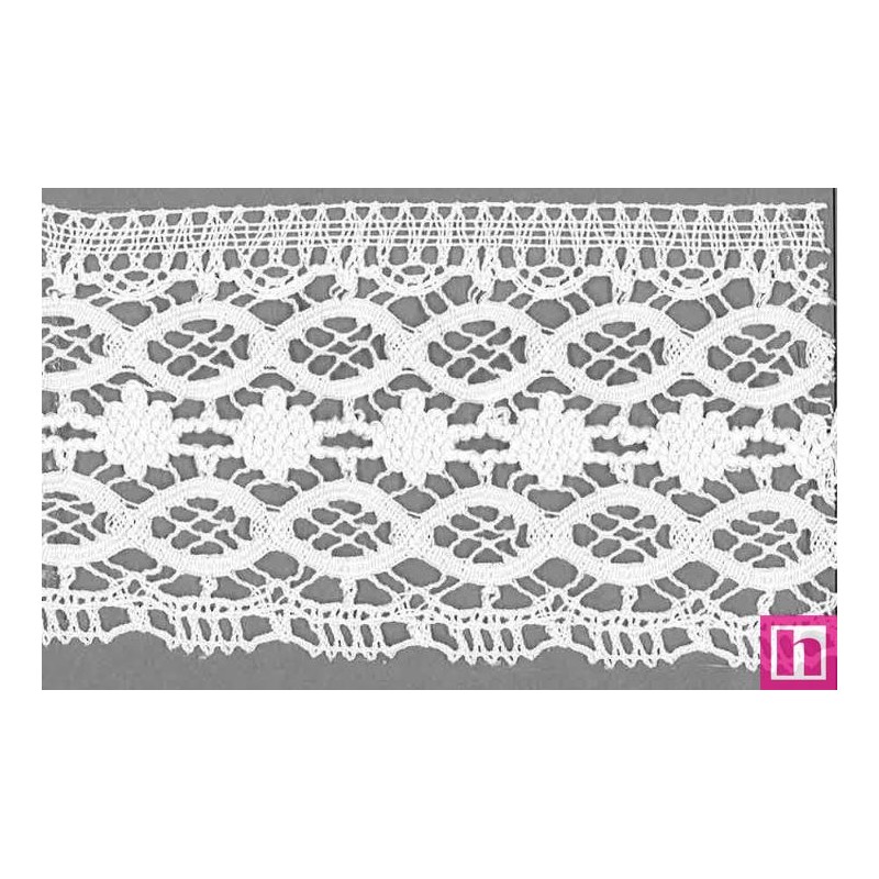 9482-0 PUNTILLA BOLILLO OSMARY 85 MM. ALGODON 100% BLANCO Venta en piezas de 25.00 M