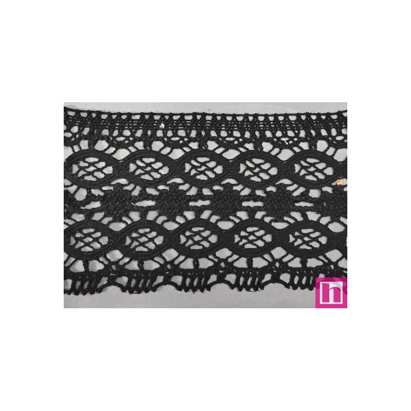 9482-4 PUNTILLA BOLILLO OSMARY 85 MM. ALGODON 100% NEGRO Venta en piezas de 25.00 M
