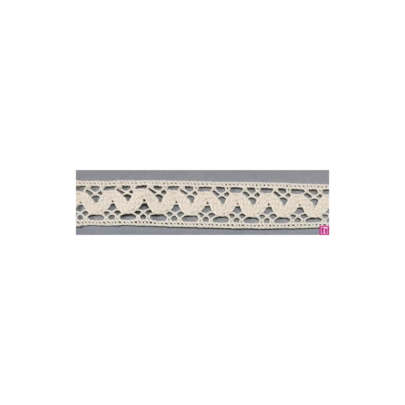9483-102 ENTREDOS BOLILLO NADIR 25 MM. ALGODON 100% MARFIL Venta en piezas de 25.00 M