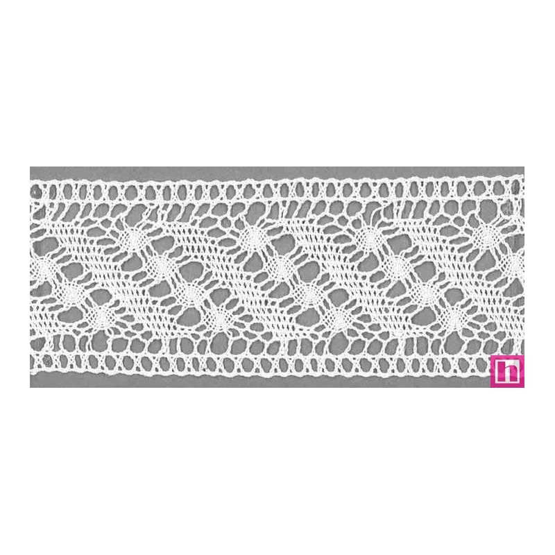 9486-0 ENTREDOS BOLILLO OHANA 55 MM. ALGODON 100% BLANCO Venta en piezas de 25.00 M