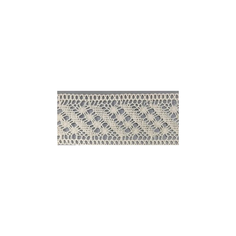 9486-102 ENTREDOS BOLILLO OHANA 55 MM. ALGODON 100% MARFIL Venta en piezas de 25.00 M