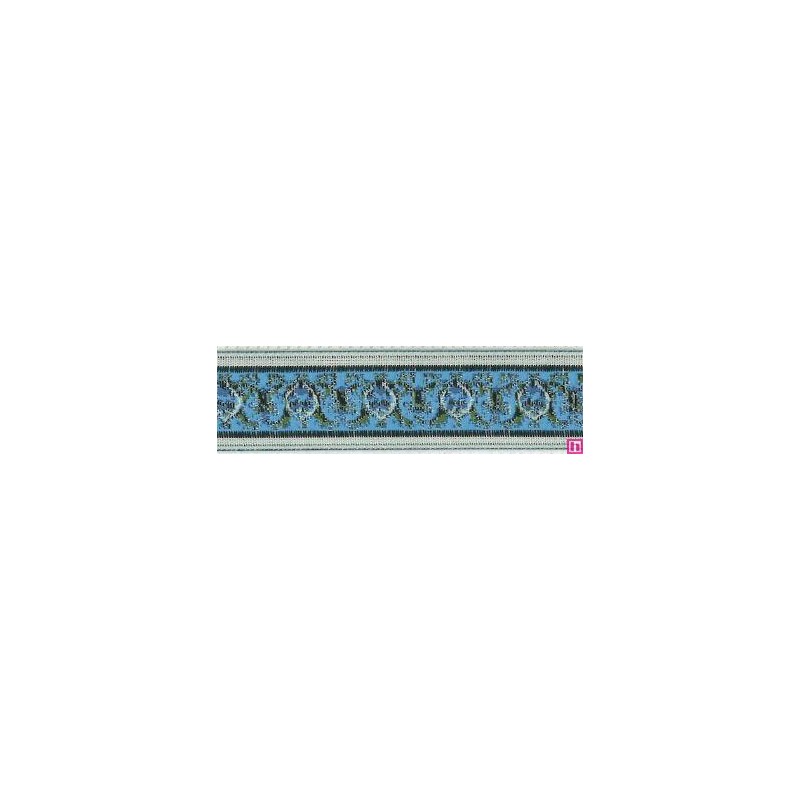 9588-15-2 TAPACOSTURAS JACQUARD VINTAGE 15 MM. POLIESTER - CELESTE Venta en piezas de 15.00 M