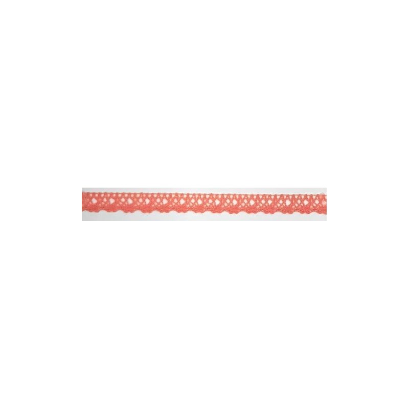 9616-019 PUNTILLA BOLILLO NYX 12 MM. POLIESTER 100% CORAL Venta en piezas de 25.00 M