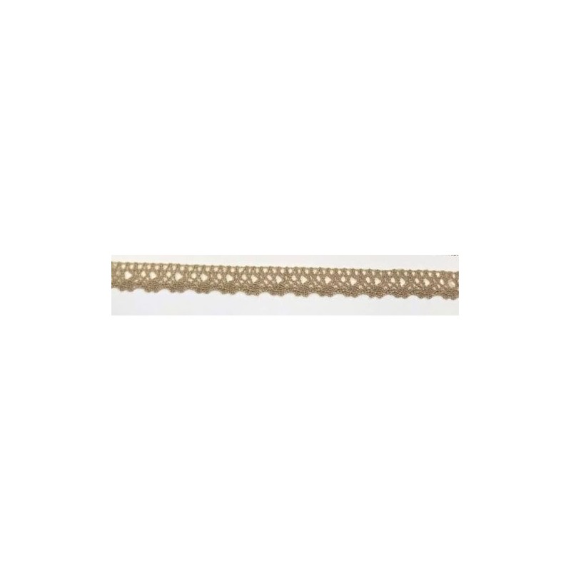 9616-070 PUNTILLA BOLILLO NYX 12 MM. POLIESTER 100% CAMEL Venta en piezas de 25.00 M