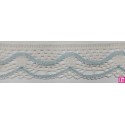 9622-004 PUNTILLA BOLILLO KEILY 45 MM. POLIESTER 100% MARFIL/CELESTE Venta en piezas de 25.00 M