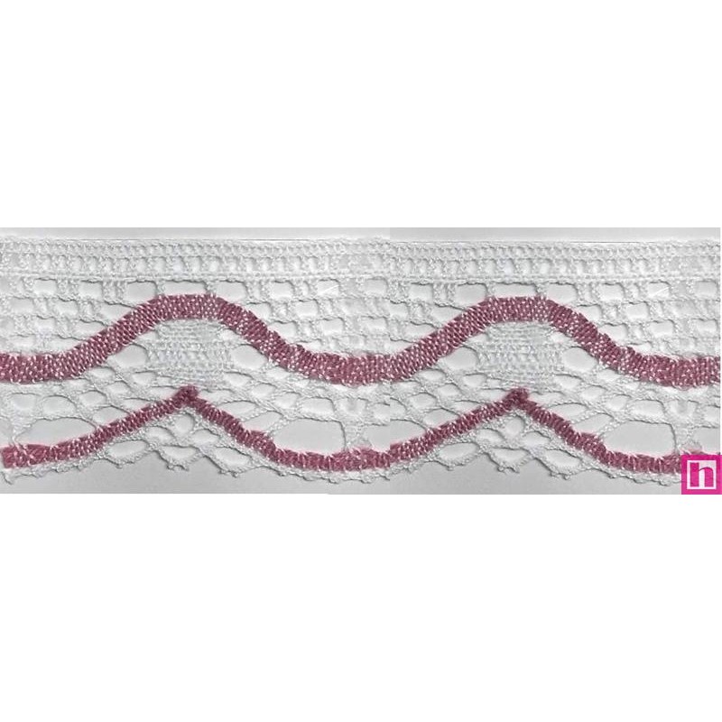 9622-009 PUNTILLA BOLILLO KEILY 45 MM. POLIESTER 100% BLANCO/MAQUILLAJE Venta en piezas de 25.00 M