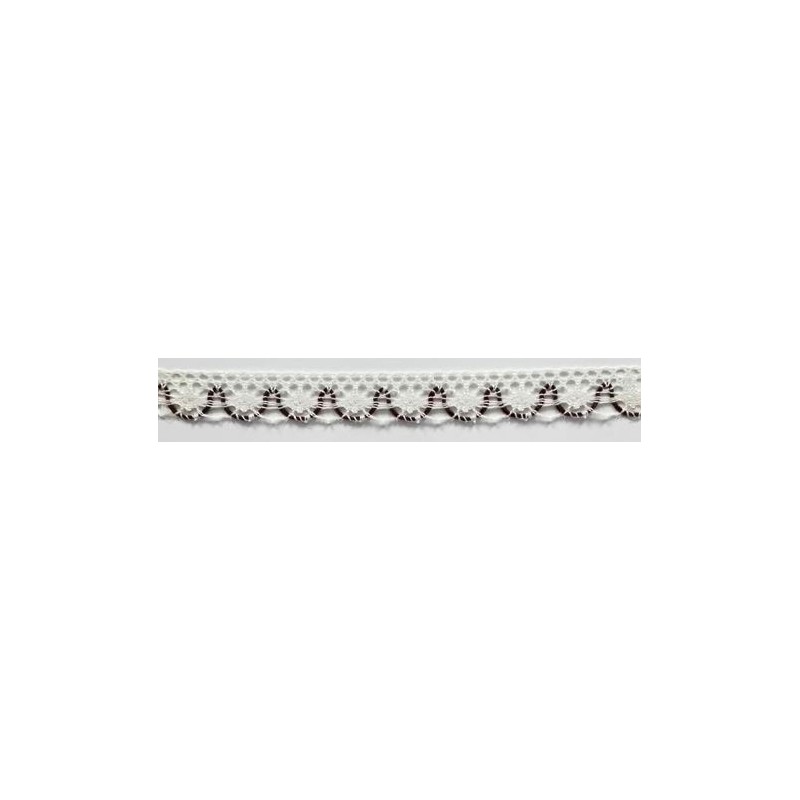 9623-42 PUNTILLA BOLILLO ACHIOTE 15 MM. POLIESTER 100% MARFIL/GRANATE Venta en piezas de 25.00 M