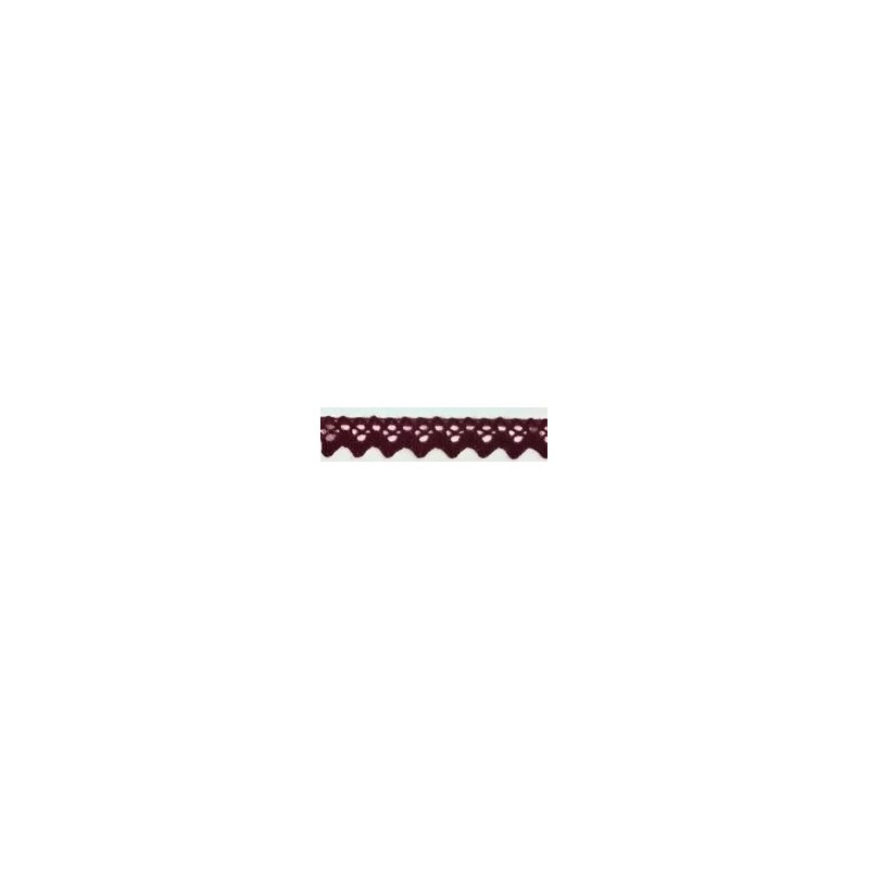 9625-049 PUNTILLA BOLILLO XAMIRA 15 MM. POLIESTER 100% GRANATE Venta en piezas de 25.00 M