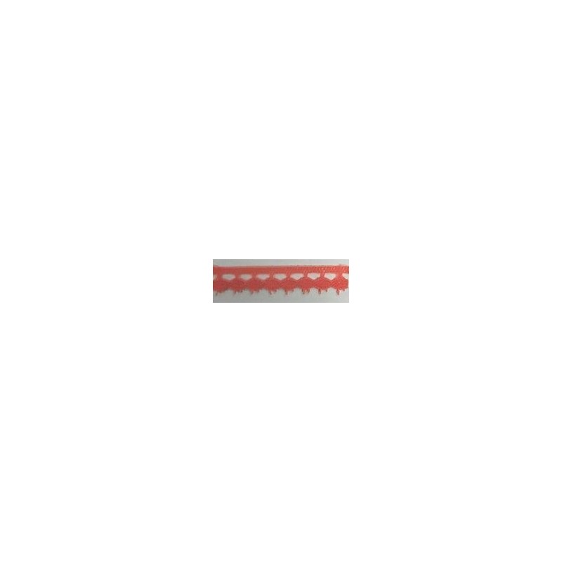 9626-019 PUNTILLA BOLILLO PAULINA 15 MM. POLIESTER 100% CORAL Venta en piezas de 25.00 M