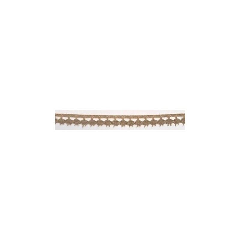 9626-070 PUNTILLA BOLILLO PAULINA 15 MM. POLIESTER 100% CAMEL Venta en piezas de 25.00 M
