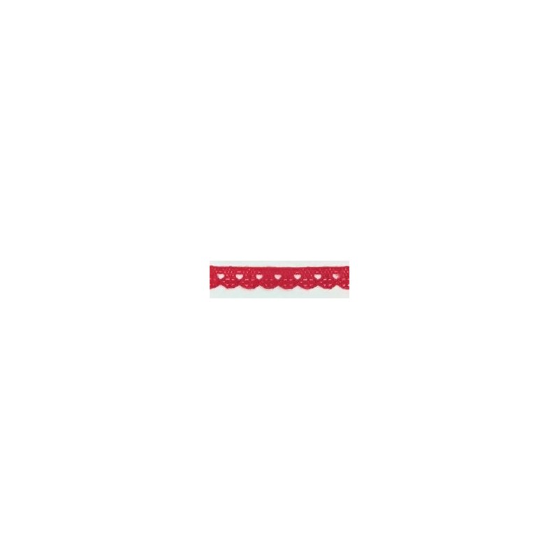 9627-005 PUNTILLA BOLILLO CASSIA 10 MM. POLIESTER 100% ROJO Venta en piezas de 25.00 M