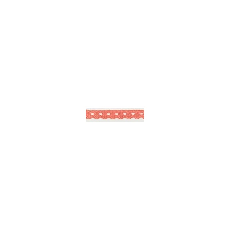 9627-019 PUNTILLA BOLILLO CASSIA 10 MM. POLIESTER 100% CORAL Venta en piezas de 25.00 M