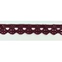 9627-049 PUNTILLA BOLILLO CASSIA 10 MM. POLIESTER 100% GRANATE Venta en piezas de 25.00 M
