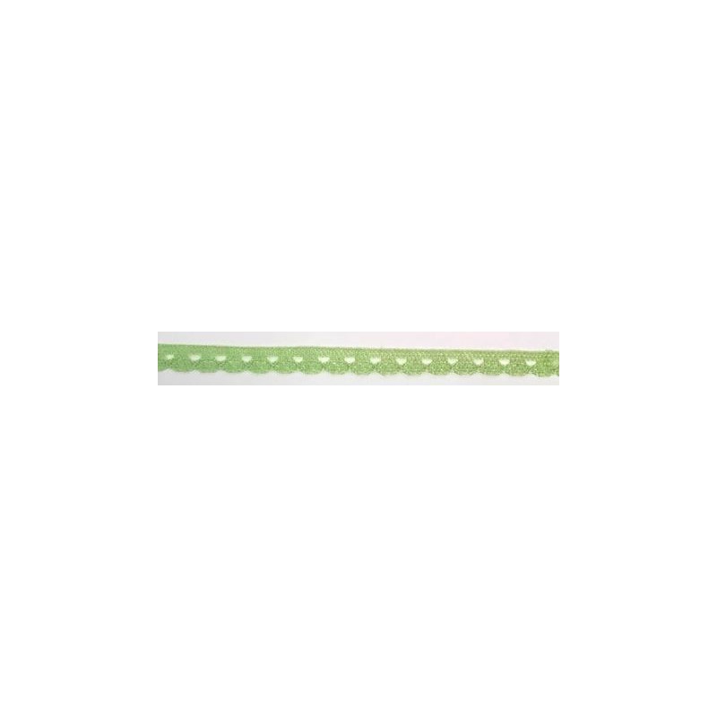 9627-603 PUNTILLA BOLILLO CASSIA 10 MM. POLIESTER 100% VERDE Venta en piezas de 25.00 M
