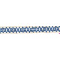 9669-130 GALON FANTASIA JOHARI 30 MM. ALGODON RECICLADO 60%-VISCOSA 40% NATURAL/AZUL Venta en piezas de 12.50 M