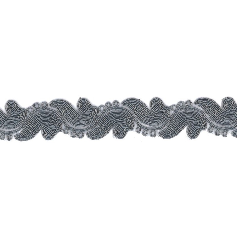 9687-196 GALON FANTASIA ABIK 30 MM. POLIAMIDA 90%-POL.5%-ALG.5% GRIS Venta en piezas de 9.00 M