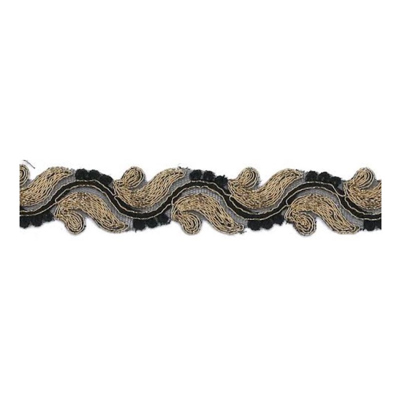 9688-8192 GALON FANTASIA CIHAN 30 MM. POLIAMIDA 60%-POL.35%-ALG.5% NEGRO/COBRE Venta en piezas de 9.10 M
